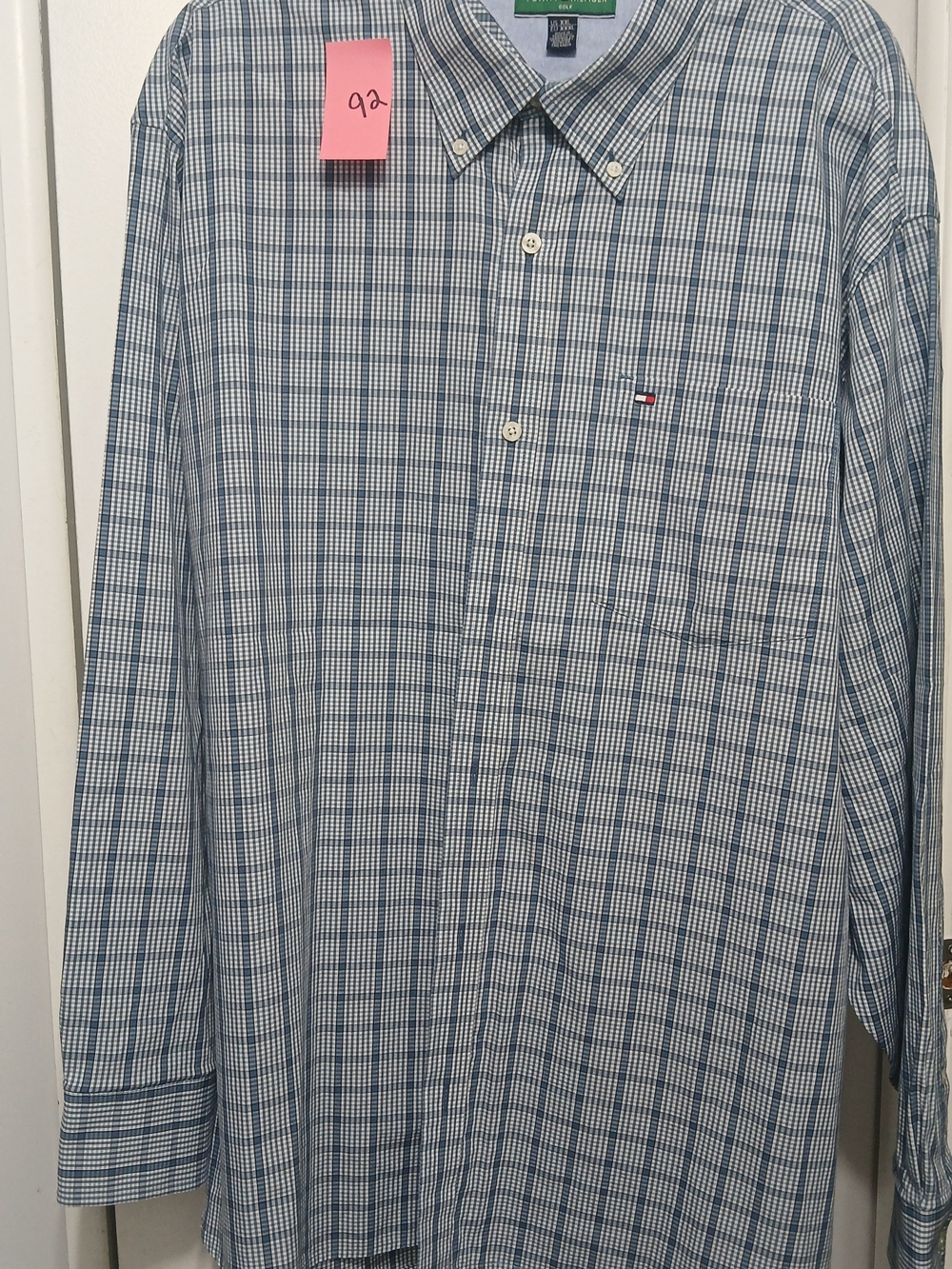 Tommy Hilfiger Men's Blue & White Check Button-Down Shirt